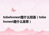 tobehonest是什么短語（tobehonest是什么意思）