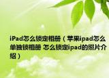 iPad怎么鎖定相冊(cè)（蘋(píng)果ipad怎么單獨(dú)鎖相冊(cè) 怎么鎖定ipad的照片介紹）