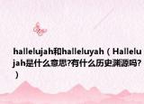 hallelujah和halleluyah（Hallelujah是什么意思?有什么歷史淵源嗎?）