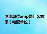 電流單位amp是什么意思（電流單位）