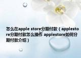 怎么在apple store分期付款（applestore分期付款怎么操作 applestore如何分期付款介紹）