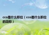 cco是什么職位（cco是什么職位的簡稱）