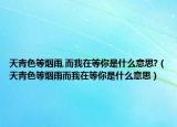 天青色等煙雨,而我在等你是什么意思?（天青色等煙雨而我在等你是什么意思）