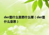 der是什么意思什么梗（der是什么意思）