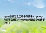 oppo手機怎么啟動小布助手（oppo小布助手在哪打開 oppo如何開啟小布助手介紹）