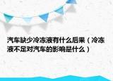 汽車缺少冷凍液有什么后果（冷凍液不足對(duì)汽車的影響是什么）