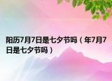 陽歷7月7日是七夕節(jié)嗎（年7月7日是七夕節(jié)嗎）