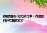 微信如何開啟指紋付款（微信如何開啟指紋支付）