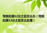 駕照扣滿12分之后怎么辦（駕照扣滿12分之后怎么處理）