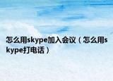 怎么用skype加入會(huì)議（怎么用skype打電話）