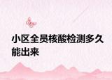 小區(qū)全員核酸檢測多久能出來