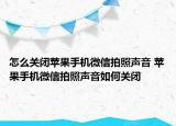 怎么關(guān)閉蘋果手機微信拍照聲音 蘋果手機微信拍照聲音如何關(guān)閉