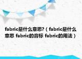 fabric是什么意思?（fabric是什么意思 fabric的音標(biāo) fabric的用法）