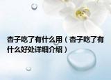 杏子吃了有什么用（杏子吃了有什么好處詳細(xì)介紹）