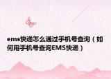 ems快遞怎么通過手機號查詢（如何用手機號查詢EMS快遞）