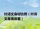 葉詩文身材比例（葉詩文身高體重）