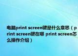 電腦print screen鍵是什么意思（print screen鍵在哪 print screen怎么操作介紹）