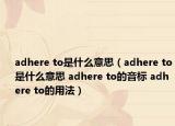 adhere to是什么意思（adhere to是什么意思 adhere to的音標(biāo) adhere to的用法）