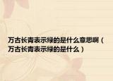 萬古長青表示綠的是什么意思啊（萬古長青表示綠的是什么）