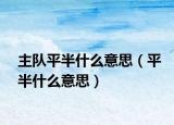 主隊(duì)平半什么意思（平半什么意思）