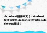 datasheet翻譯中文（datasheet是什么意思 datasheet的音標(biāo) datasheet的用法）