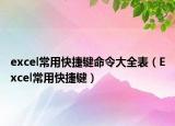 excel常用快捷鍵命令大全表（Excel常用快捷鍵）