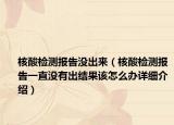 核酸檢測報告沒出來（核酸檢測報告一直沒有出結(jié)果該怎么辦詳細(xì)介紹）
