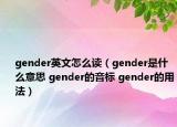 gender英文怎么讀（gender是什么意思 gender的音標(biāo) gender的用法）