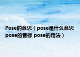 Pose的意思（pose是什么意思 pose的音標 pose的用法）