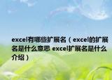 excel有哪些擴(kuò)展名（excel的擴(kuò)展名是什么意思 excel擴(kuò)展名是什么介紹）