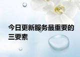 今日更新服務(wù)最重要的三要素