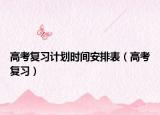 高考復(fù)習計劃時間安排表（高考復(fù)習）