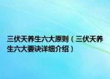 三伏天養(yǎng)生六大原則（三伏天養(yǎng)生六大要訣詳細介紹）