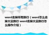 word去掉所有換行（word怎么去掉大量換行 word去掉大量換行怎么操作介紹）