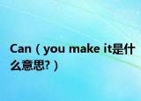 Can（you make it是什么意思?）