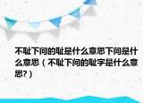 不恥下問(wèn)的恥是什么意思下問(wèn)是什么意思（不恥下問(wèn)的恥字是什么意思?）
