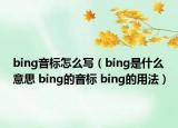 bing音標怎么寫（bing是什么意思 bing的音標 bing的用法）