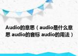 Audio的意思（audio是什么意思 audio的音標(biāo) audio的用法）