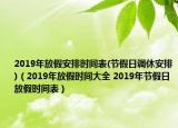 2019年放假安排時間表(節(jié)假日調休安排)（2019年放假時間大全 2019年節(jié)假日放假時間表）