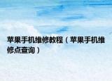 蘋果手機維修教程（蘋果手機維修點查詢）