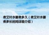 煮艾葉水要煮多久（煮艾葉水要煮多長時間詳細介紹）
