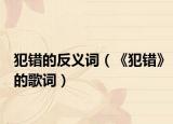 犯錯的反義詞（《犯錯》的歌詞）