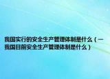 我國實行的安全生產(chǎn)管理體制是什么（一我國目前安全生產(chǎn)管理體制是什么）