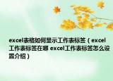 excel表格如何顯示工作表標簽（excel工作表標簽在哪 excel工作表標簽怎么設置介紹）