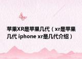 蘋果XR是蘋果幾代（xr是蘋果幾代 iphone xr是幾代介紹）