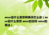 sour是什么意思啊英語(yǔ)怎么讀（sour是什么意思 sour的音標(biāo) sour的用法）