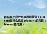 pleasant是什么意思啊英語(yǔ)（pleasant是什么意思 pleasant的音標(biāo) pleasant的用法）