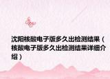 沈陽核酸電子版多久出檢測結(jié)果（核酸電子版多久出檢測結(jié)果詳細(xì)介紹）