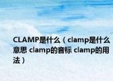 CLAMP是什么（clamp是什么意思 clamp的音標(biāo) clamp的用法）