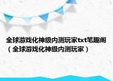 全球游戲化神級(jí)內(nèi)測(cè)玩家txt筆趣閣（全球游戲化神級(jí)內(nèi)測(cè)玩家）